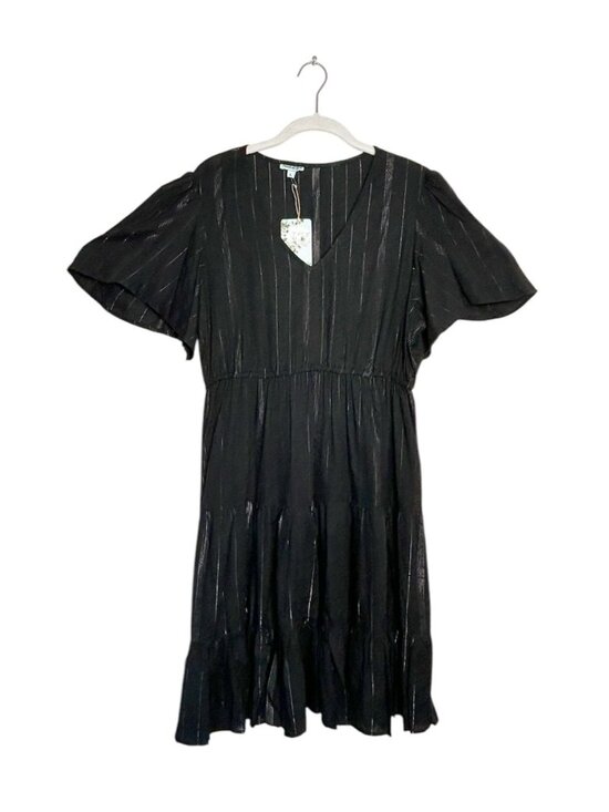 Nostalgia Dresses & Skirts - Nostalgia Short Sleeve Pullover Ruffle Dress in Black - Sz XL - New